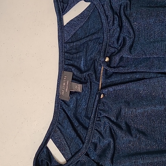 The Limited women's flowy blue top with metallic shinmer size 2X - Picture 5 of 10